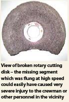 View of broken rotary